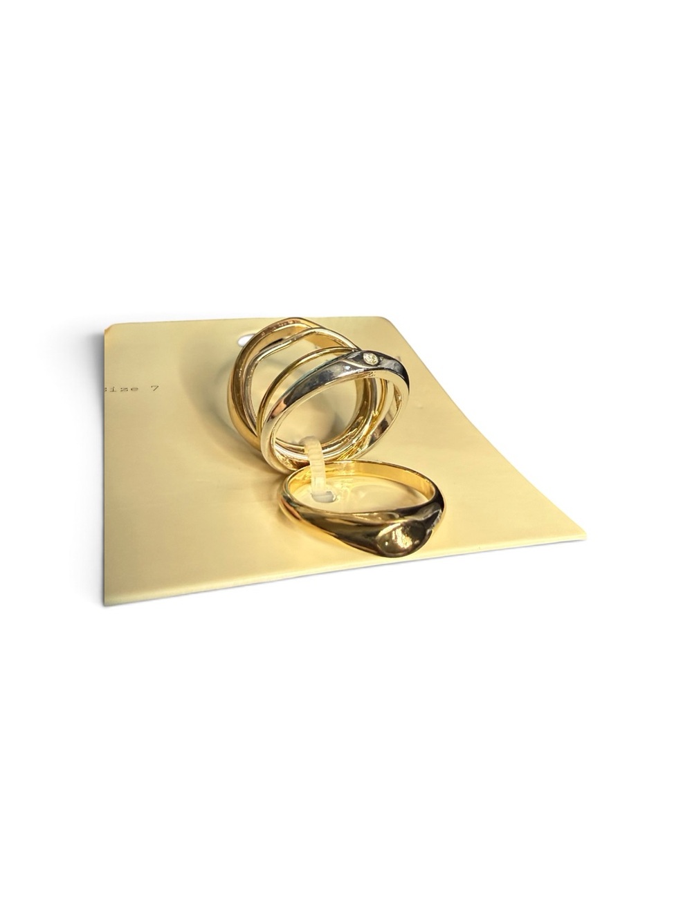 🏷️‼️5/$25🏷️‼️💛a new day💛Two-Tone Mixed Stackable Ring Set/NIP - Picture 3 of 4